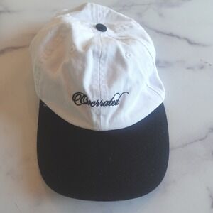 OVERRATED White Black Two Tone Baseball Cap Perfection is Overrated Embroidered